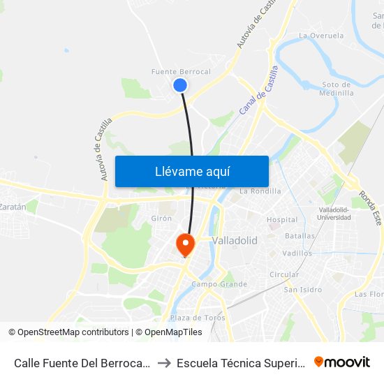 Calle Fuente Del Berrocal Frente Gasolinera to Escuela Técnica Superior De Arquitectura map