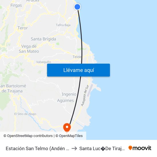 Estación San Telmo (Andén 24) to Santa Luc�De Tirajana map