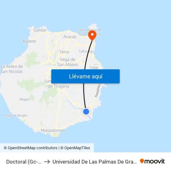 Doctoral (Gc-500) to Universidad De Las Palmas De Gran Canaria map