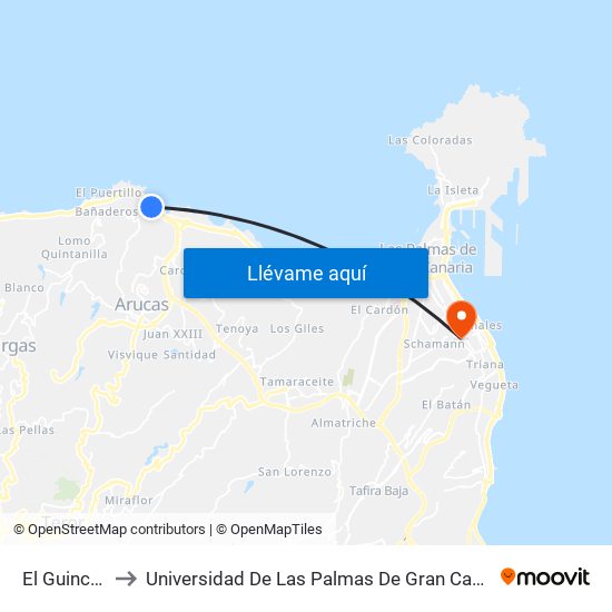 El Guincho to Universidad De Las Palmas De Gran Canaria map