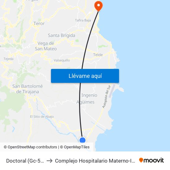 Doctoral (Gc-500) to Complejo Hospitalario Materno-Insular map