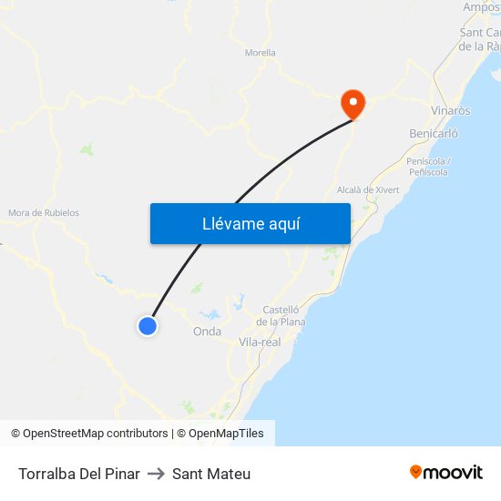 Torralba Del Pinar to Sant Mateu map