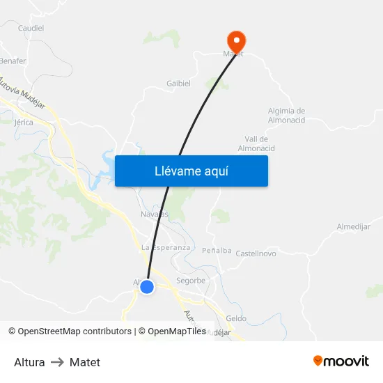 Altura to Matet map