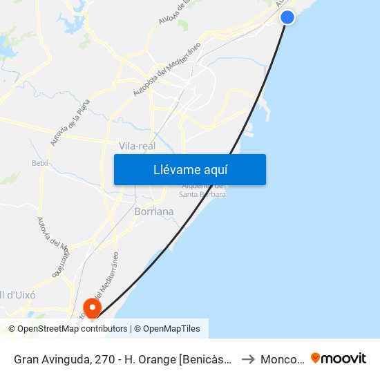 Gran Avinguda, 270 - H. Orange [Benicàssim] to Moncofa map