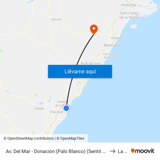 Av. Del Mar - Donación (Palo Blanco) (Sentit Grao) [Castelló de La Plana] to La Jana map