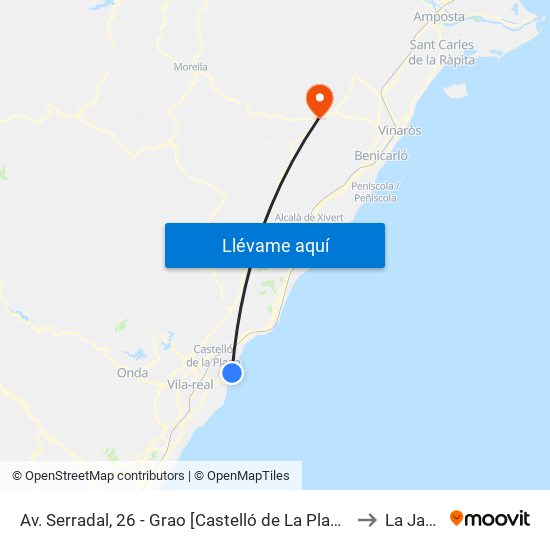 Av. Serradal, 26 - Grao [Castelló de La Plana] to La Jana map