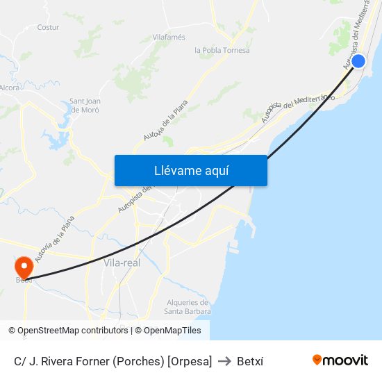 C/ J. Rivera Forner (Porches) [Orpesa] to Betxí map