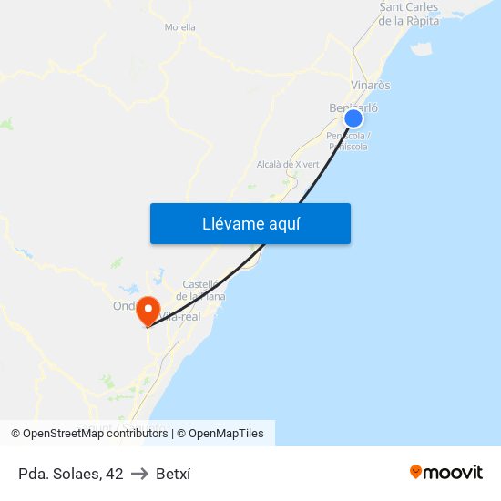 Pda. Solaes, 42 to Betxí map