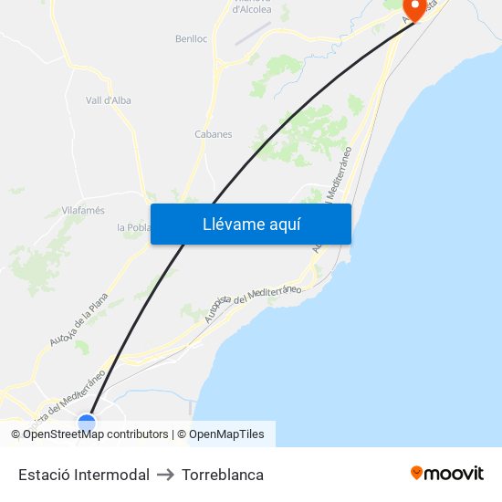 Estació Intermodal to Torreblanca map