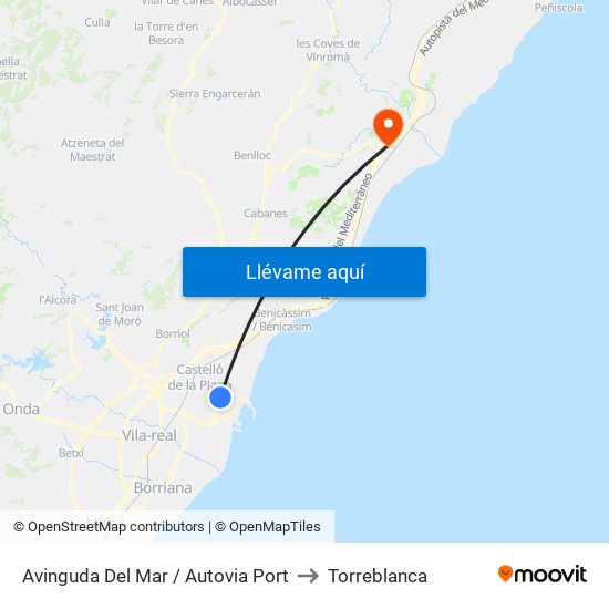 Avinguda Del Mar / Autovia Port to Torreblanca map
