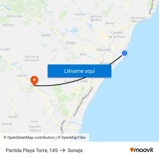 Partida Playa Torre, 145 to Soneja map