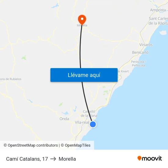 Camí Catalans, 17 to Morella map
