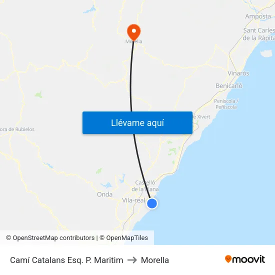 Camí Catalans Esq. P. Maritim to Morella map