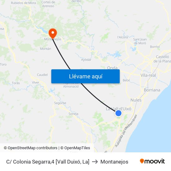 C/ Colonia Segarra,4 [Vall Duixó, La] to Montanejos map
