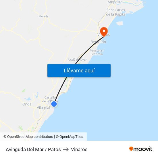 Avinguda Del Mar / Patos to Vinaròs map