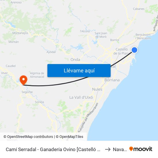 Camí Serradal - Ganadería Ovino [Castelló de La Plana] to Navajas map