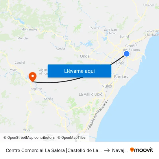 Centre Comercial La Salera [Castelló de La Plana] to Navajas map