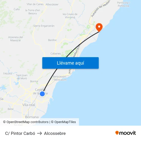 C/ Pintor Carbó to Alcossebre map