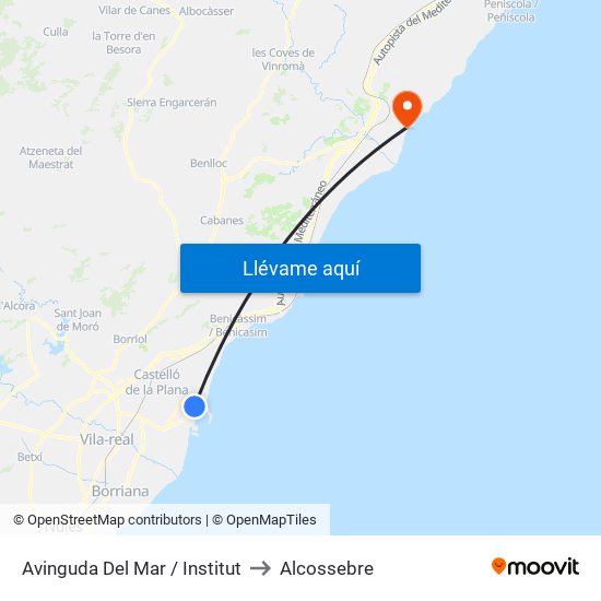 Avinguda Del Mar / Institut to Alcossebre map