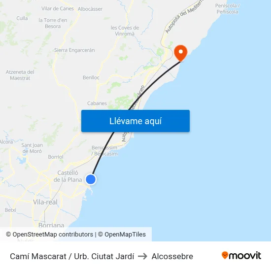 Camí Mascarat / Urb. Ciutat Jardí to Alcossebre map