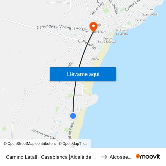 Camino Latall - Casablanca [Alcalà de Xivert] to Alcossebre map