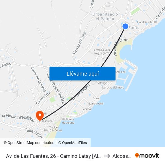 Av. de Las Fuentes, 26 - Camino Latay [Alcalà de Xivert] to Alcossebre map