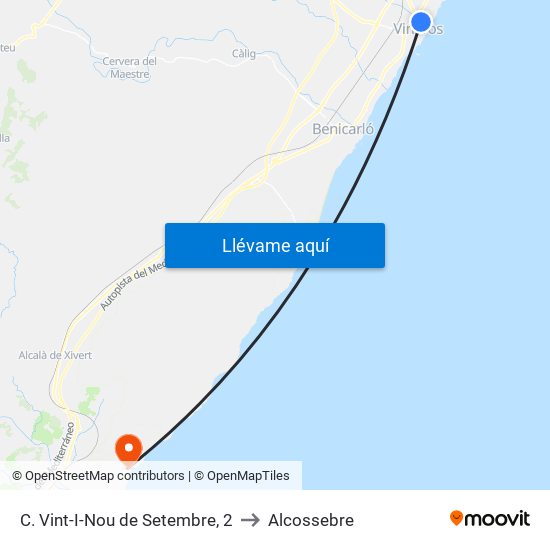 C. Vint-I-Nou de Setembre, 2 to Alcossebre map