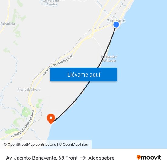 Av. Jacinto Benavente, 68 Front to Alcossebre map