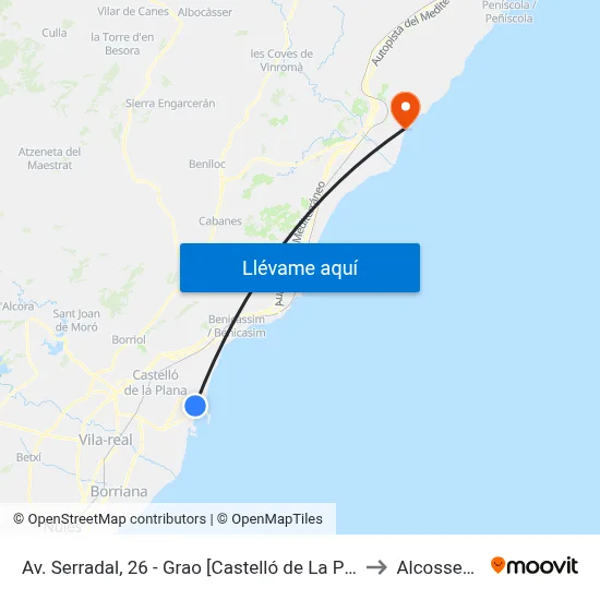 Av. Serradal, 26 - Grao [Castelló de La Plana] to Alcossebre map