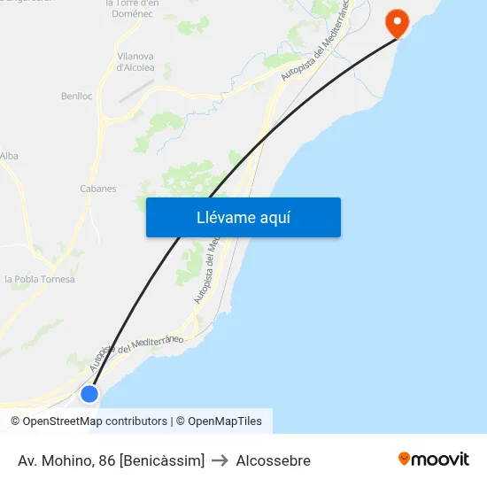 Av. Mohino, 86 [Benicàssim] to Alcossebre map