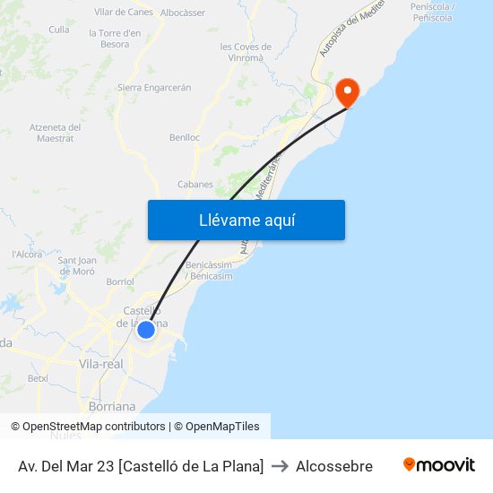 Av. Del Mar 23 [Castelló de La Plana] to Alcossebre map