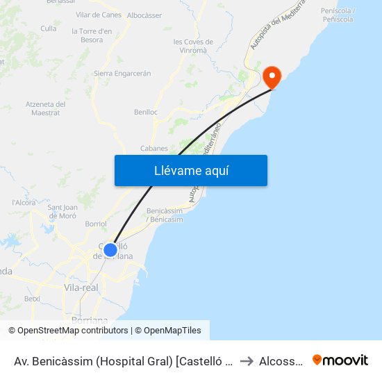 Av. Benicàssim (Hospital Gral) [Castelló de La Plana] to Alcossebre map