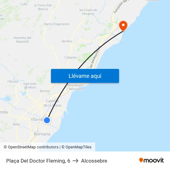 Plaça Del Doctor Fleming, 6 to Alcossebre map