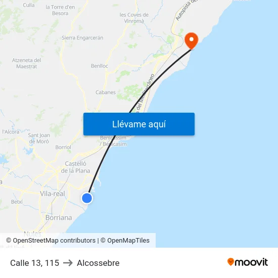 Calle 13, 115 to Alcossebre map