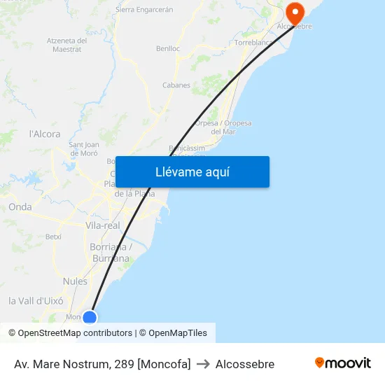 Av. Mare Nostrum, 289 [Moncofa] to Alcossebre map