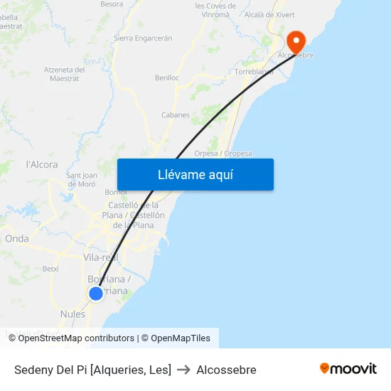 Sedeny Del Pi [Alqueries, Les] to Alcossebre map