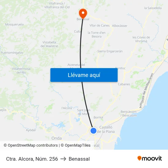Ctra. Alcora, Núm. 256 to Benassal map