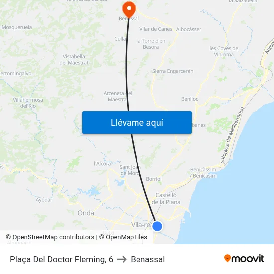 Plaça Del Doctor Fleming, 6 to Benassal map