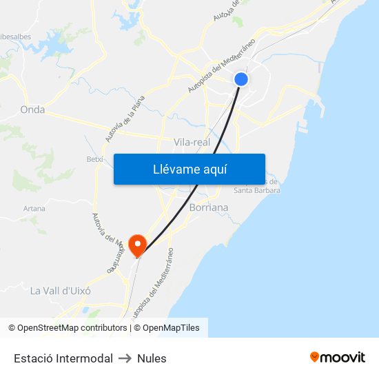 Estació Intermodal to Nules map