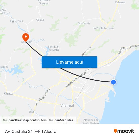 Av. Castàlia 31 to l Alcora map