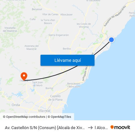 Av. Castellón S/N (Consum) [Alcalà de Xivert] to l Alcora map