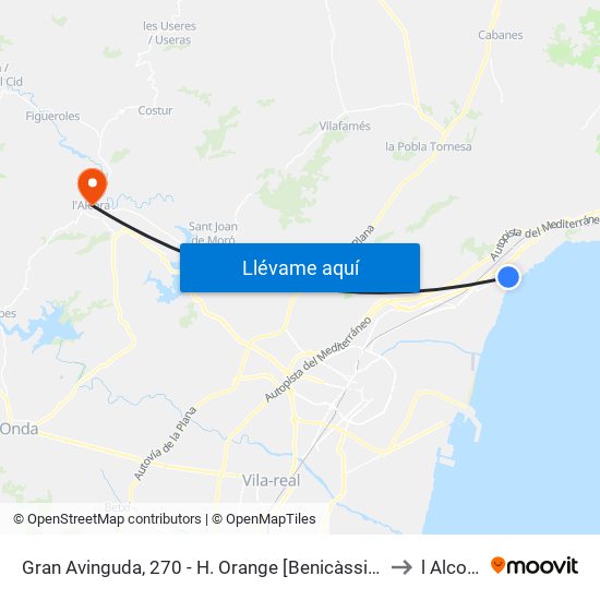 Gran Avinguda, 270 - H. Orange [Benicàssim] to l Alcora map
