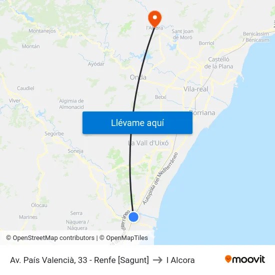 Av. País Valencià, 23 to l Alcora map