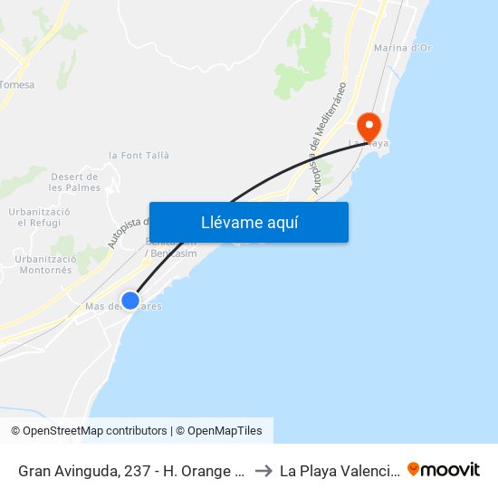 Gran Avinguda, 237 - H. Orange [Benicàssim] to La Playa Valencia Spain map