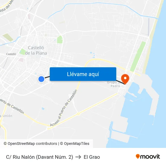 C/ Riu Nalón (Davant Núm. 2) to El Grao map