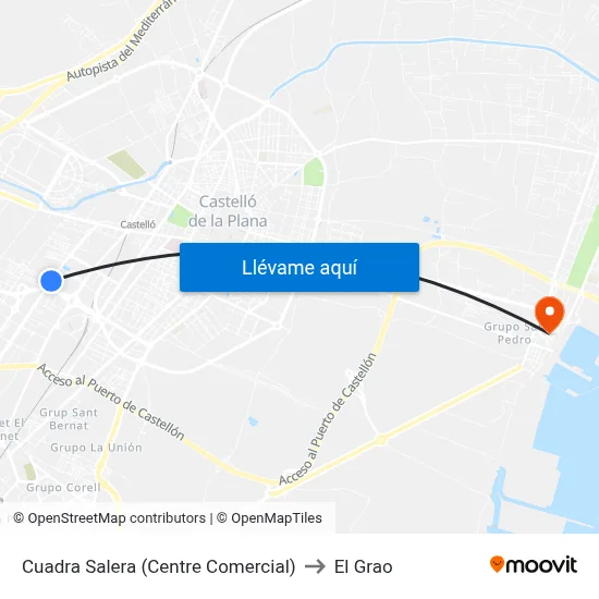 Cuadra Salera (Centre Comercial) to El Grao map