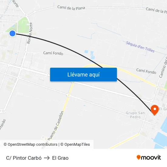 C/ Pintor Carbó to El Grao map