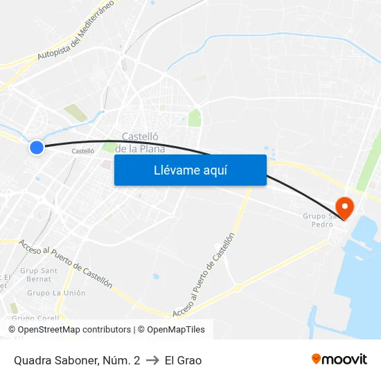 Quadra Saboner, Núm. 2 to El Grao map