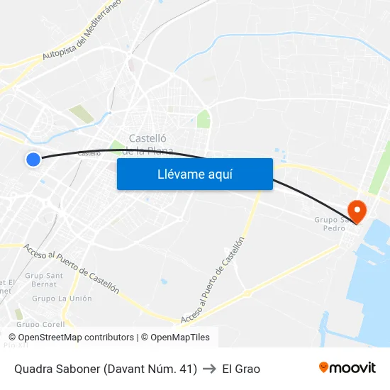 Quadra Saboner (Davant Núm. 41) to El Grao map