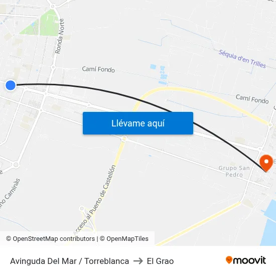 Avinguda Del Mar / Torreblanca to El Grao map
